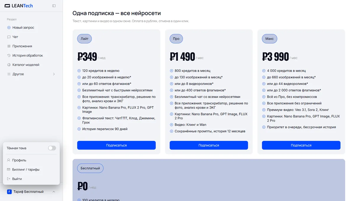 Тарифы и цены на Venngage в рублях без VPN